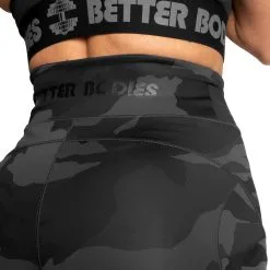 Better Bodies High Waist Shorts, Dark Camo, Xsmall -Sport & Fitness Shop BB 111028 918r 4