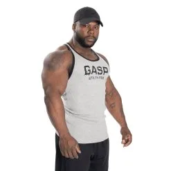 GASP Ribbed T-back, Grey Melange, Large -Sport & Fitness Shop GA 220690 940r 2