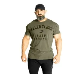 GASP Relentless Skull Tee, Washed Green, Large