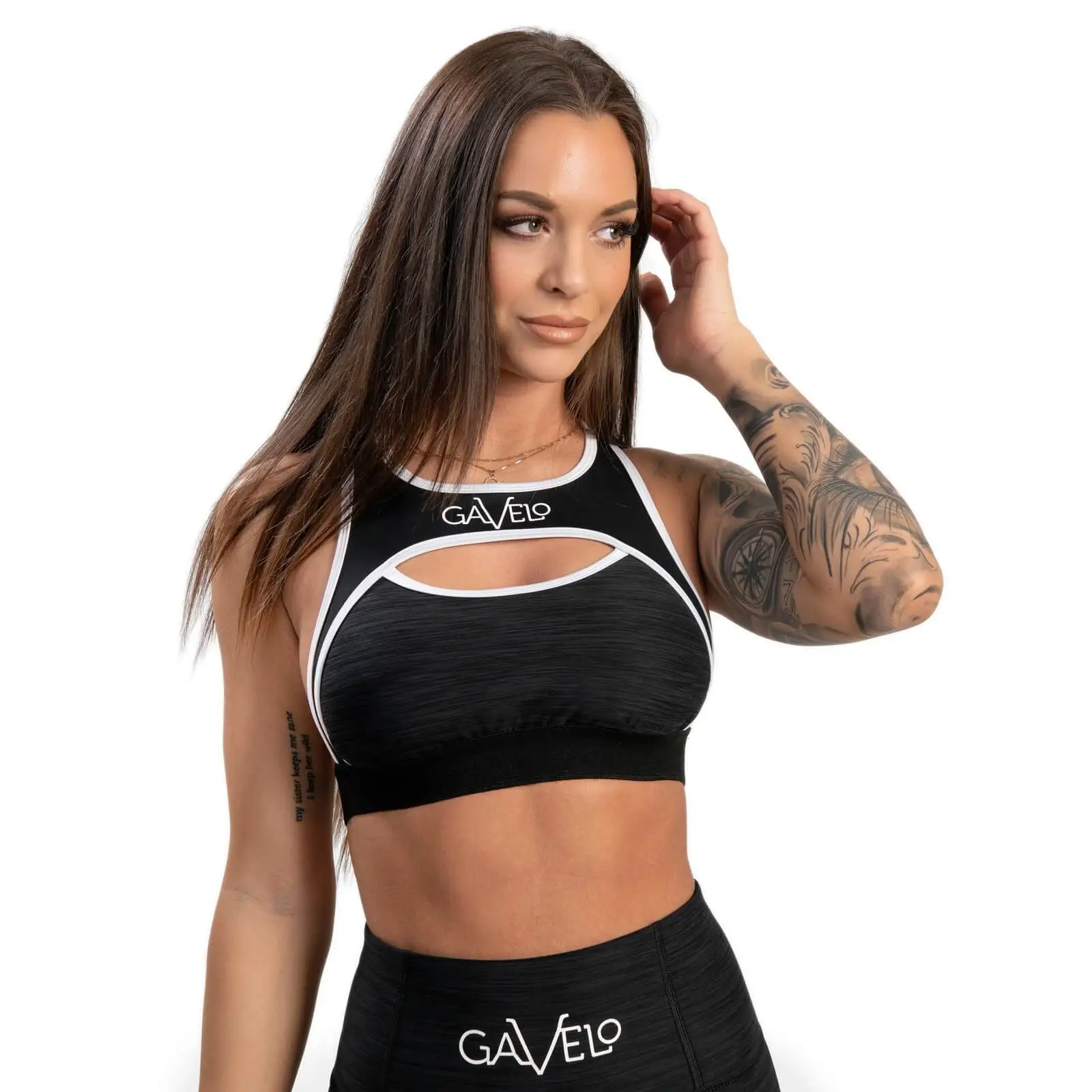 GAVELO Black & White Swirl Sports Bra, Black/white, Small 3 GAVELO Black & White Swirl Sports Bra, Black/white, Small