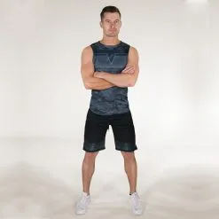 Gavelo Sniper Sleeveless Tee, Blue, Large -Sport & Fitness Shop GO TANK 043r 5