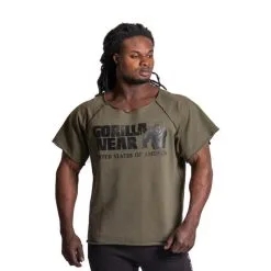Gorilla Wear Men Classic Workout Top, Army Green, Large/xlarge