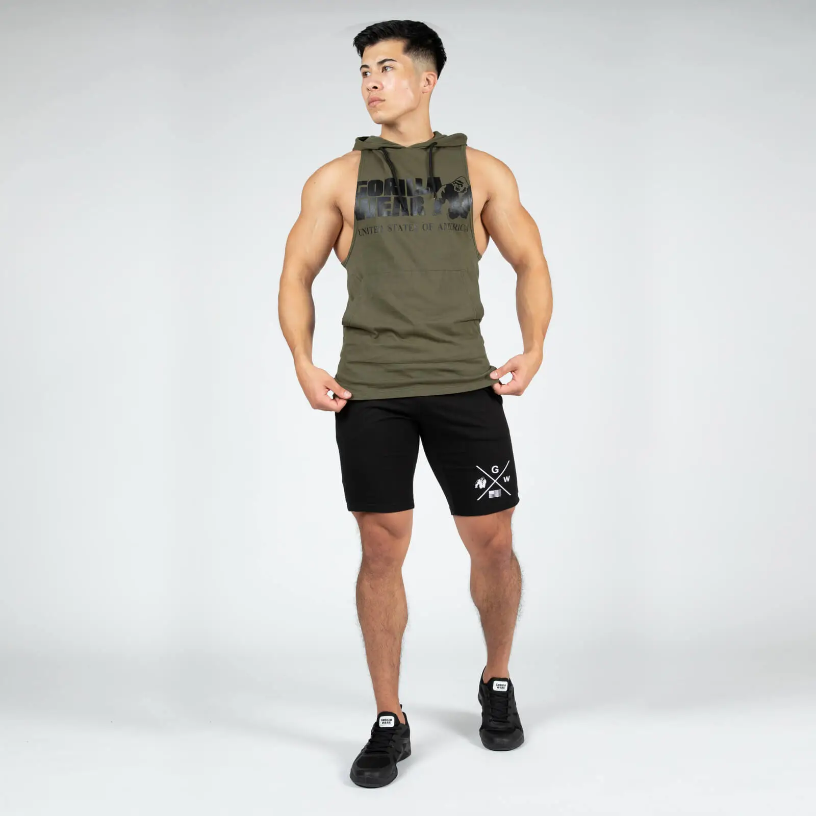 Gorilla Wear Men Rogers Hooded Tank Top, Army Green, Xxxlarge 6 Gorilla Wear Men Rogers Hooded Tank Top, Army Green, Xxxlarge - Bilde 4