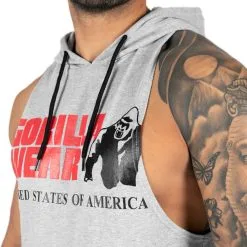 Gorilla Wear Men Rogers Hooded Tank Top, Grey Melange, Xxxlarge -Sport & Fitness Shop GW 90127 800r 3
