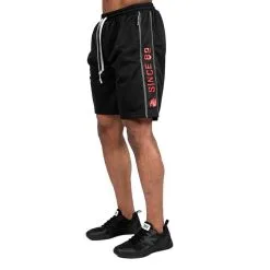 Gorilla Wear Men Functional Mesh Shorts, Black/red, Large/xlarge