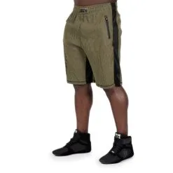 Gorilla Wear Men Augustine Old School Shorts, Army Green, Small/medium