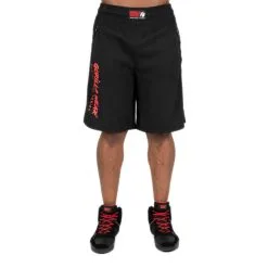 Gorilla Wear Men Augustine Old School Shorts, Black/red, Large/xlarge
