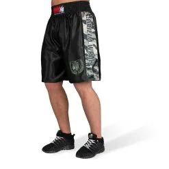 Gorilla Wear Fight Gear Vaiden Boxing Shorts, Black/army Green Camo, Xsmall