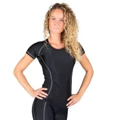 Gorilla Wear Women Carlin Compression Short Sleeve Top, Black/grey, Xsmall -Sport & Fitness Shop GW 91510 908r 3
