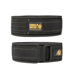 Gorilla Wear Gear 4 Inch Nylon Belt, Black/gold, Small/medium