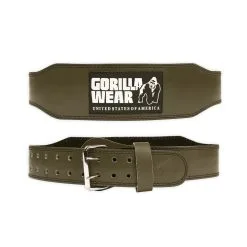 Gorilla Wear Gear 4 Inch Padded Leather Belt, Army Green, Xxlarge/xxlarge