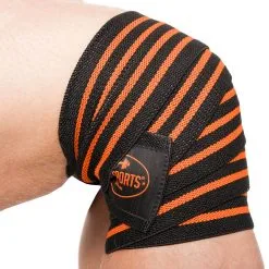 Knee Wraps, Black/orange, C.P. Sports -Sport & Fitness Shop GW T25 orange 2