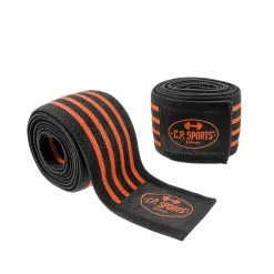 Knee Wraps, Black/orange, C.P. Sports -Sport & Fitness Shop GW T25 orange 3