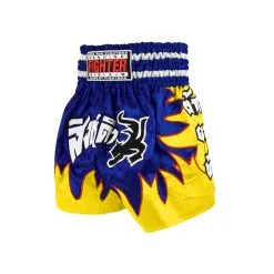 Fighter Thai Shorts, Yellow/blue, Large