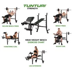 Treningsbenk Weight Bench WB40, Tunturi 10 Treningsbenk Weight Bench WB40, Tunturi -Sport & Fitness Shop TU 17TSWB4000 4
